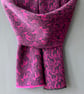 Merino lambswool long donkey scarf (magenta and charcoal) - Image 2