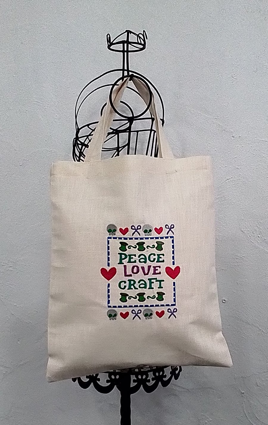 Embroidered shopping bag