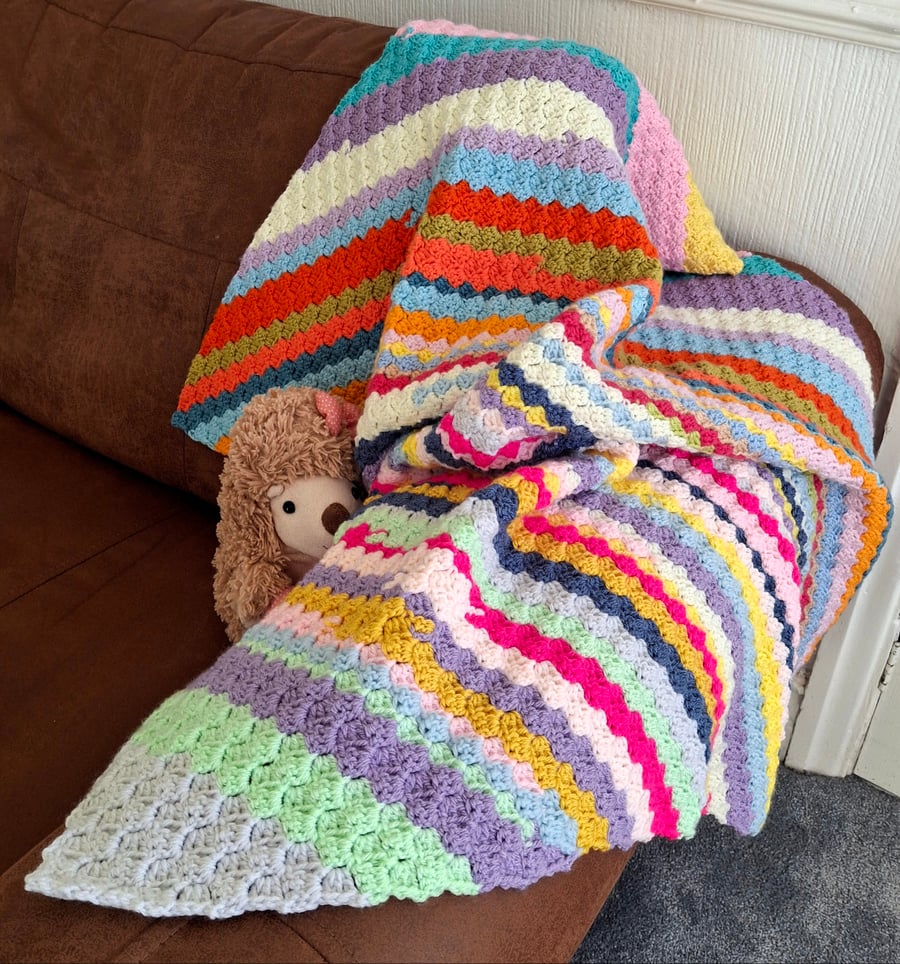 Handmade Crochet Colourful Lapblanket