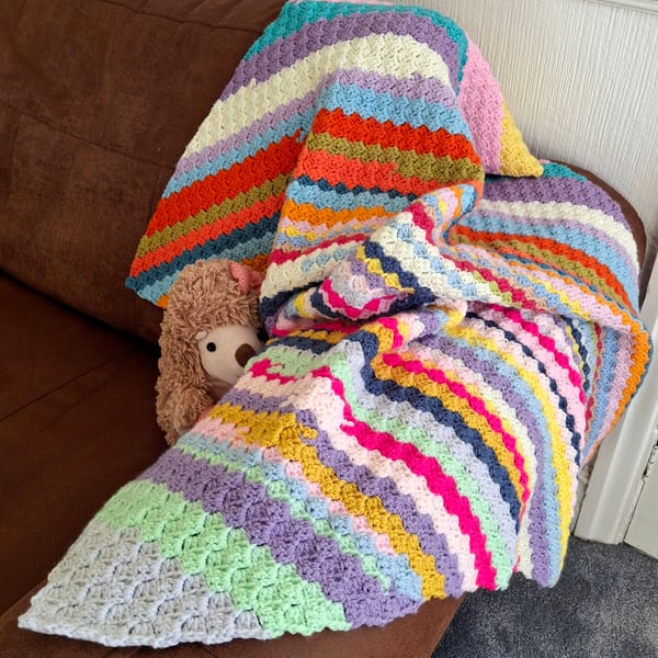 Handmade Crochet Colourful Lapblanket