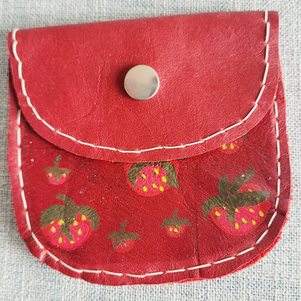 Leather Strawberry Purse