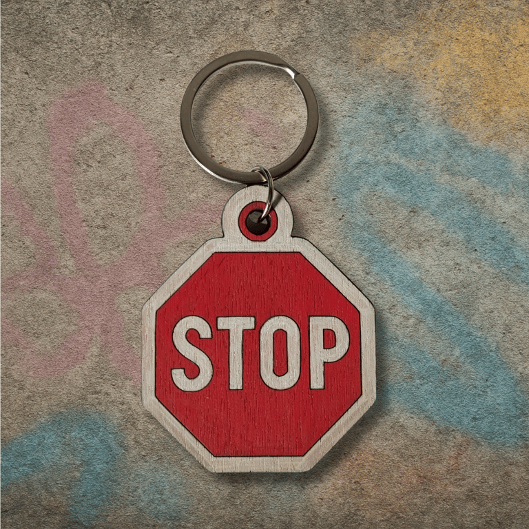 STOP Sign Keyring