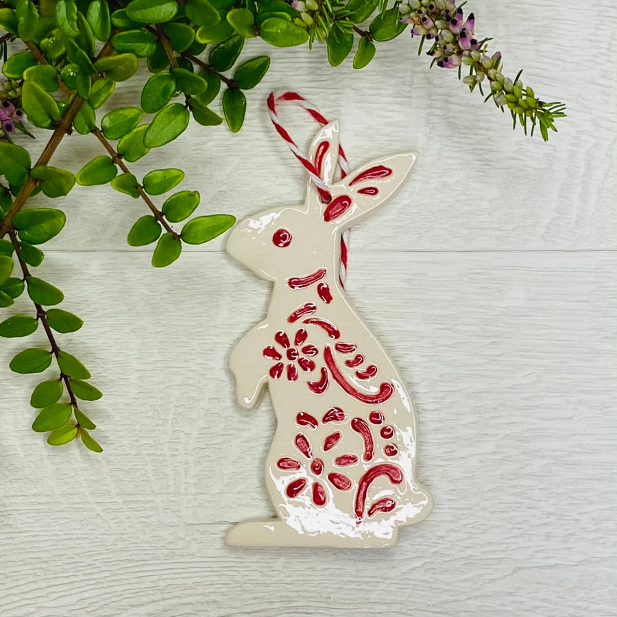 Ceramic rabbit decoration