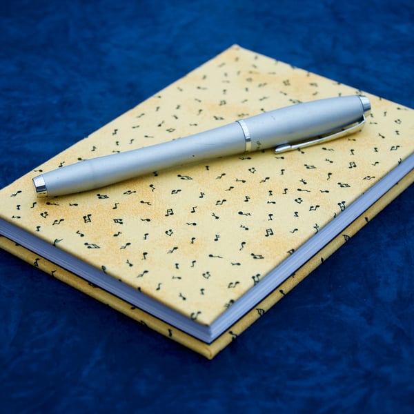 A6 Hardback Notebook with full cloth musical cover