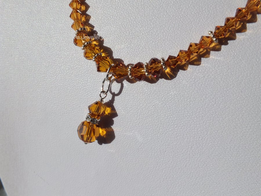 Topaz Crystal and Sterling Silver Necklace
