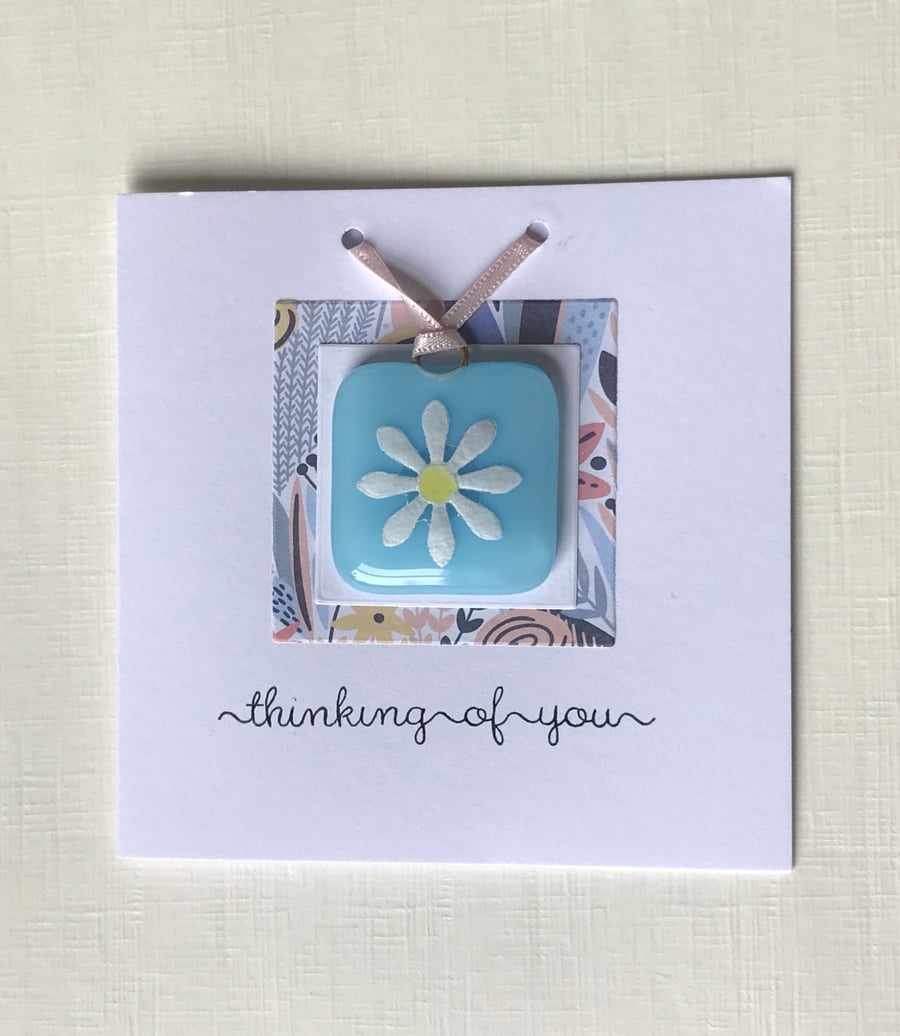 ‘Thinking of You’ Fused Glass Card