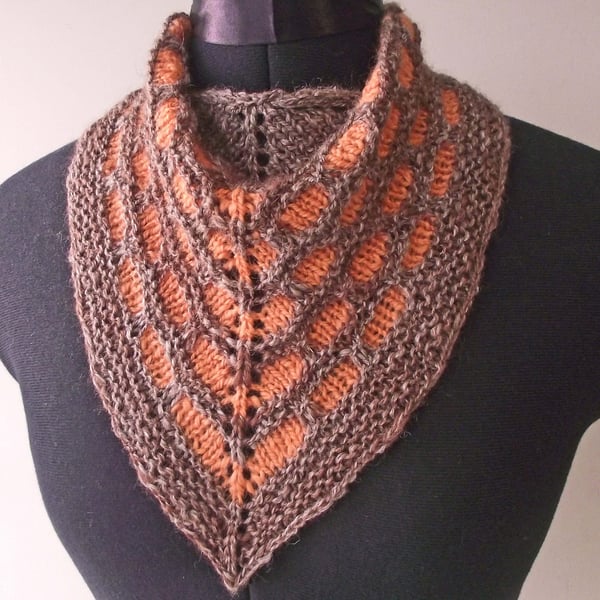 Cowl, Scarf, Neckwarmer, Neckerchief, Kerchief Cowl, Handspun Knitted Merino