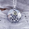 Seaweed leaf Pendant with Peridot