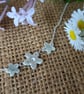 Silver flower pendants with necklace - Image 3