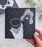 Coffee Cup Greetings Card, Mindfulness Note Card - Image 3