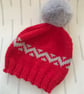 Bobble hat with contrast pattern - Image 1