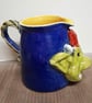 Fungus Ceramic Jug,Purple and Saffron Yellow Glazed. - Image 2