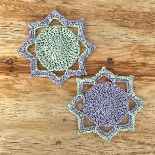 Pointy coaster crochet pattern, pdf pattern