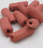 10 Medium Unglazed Terracotta Ceramic Tube Beads - Image 2