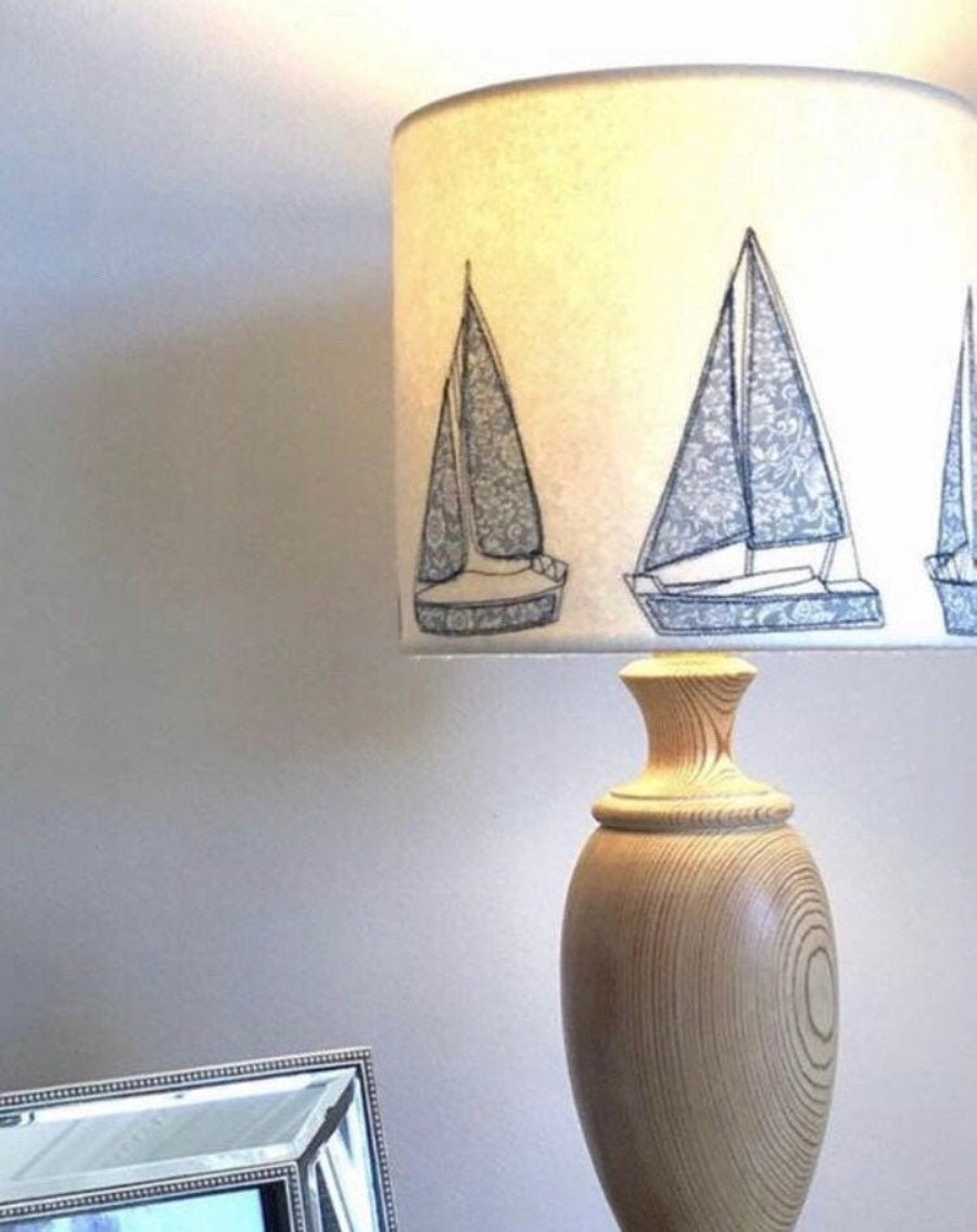 Sailing Boat Lampshade with Liberty Print