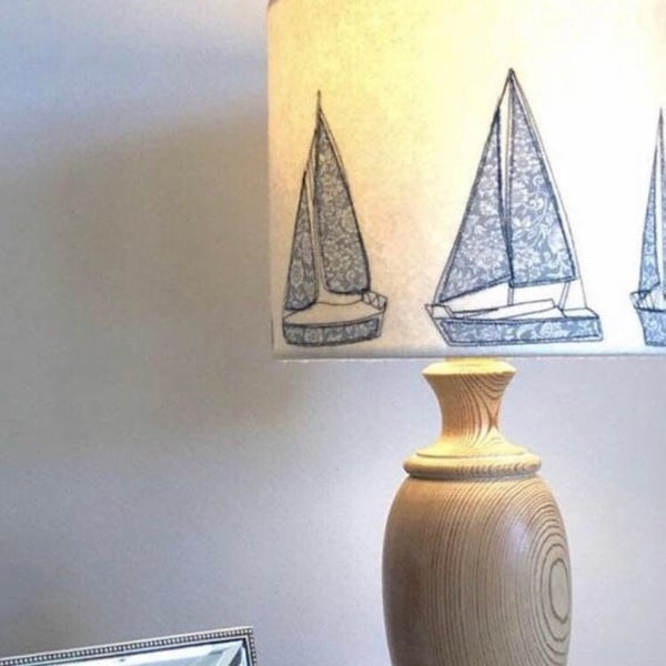 Sailing Boat Lampshade with Liberty Print