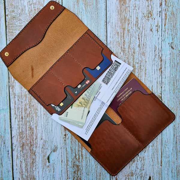 Handmade Leather Travel Wallet 