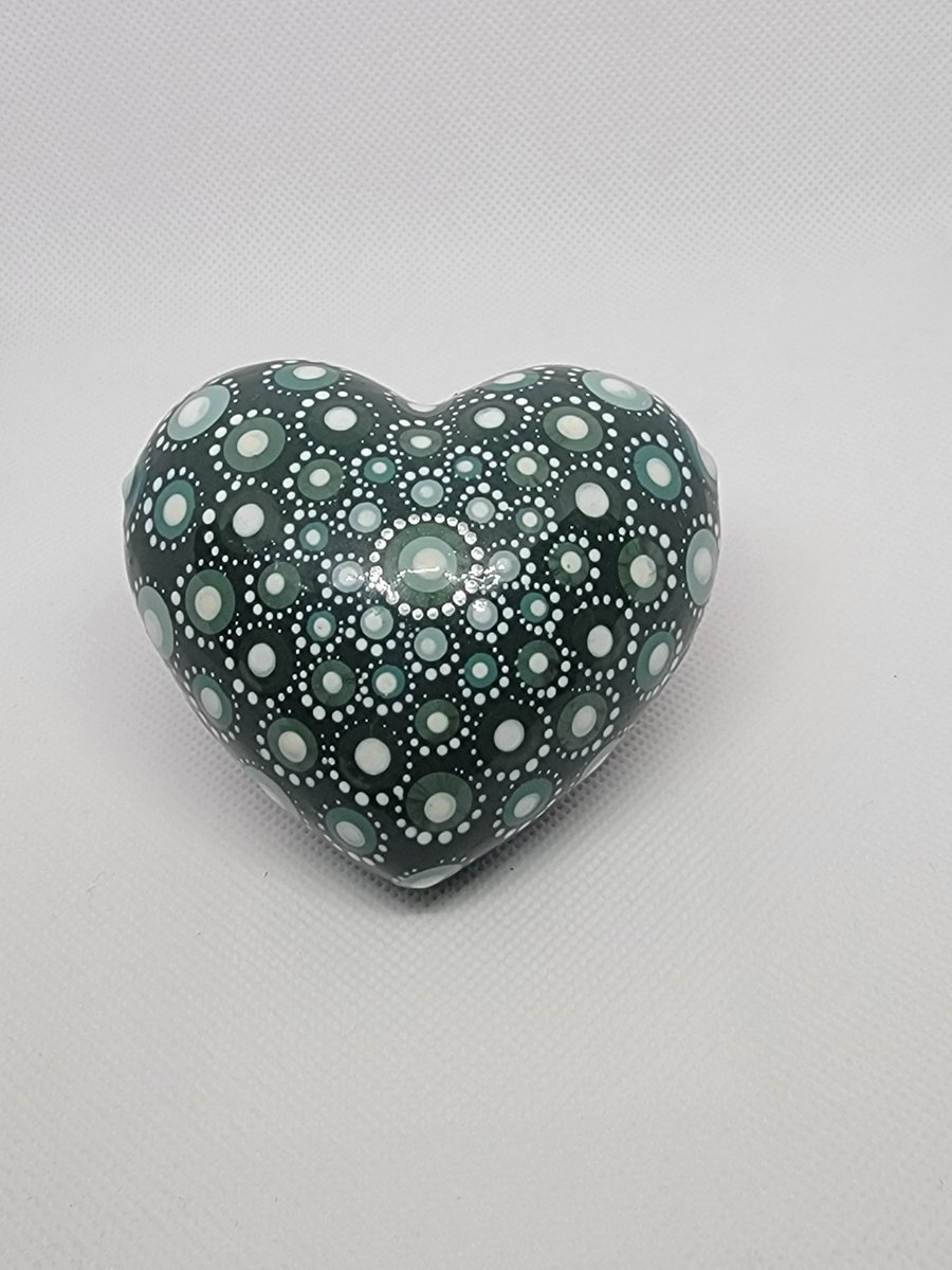 Stonecast hand painted heart