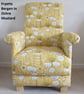 Ochre Floral Chair & Footstool Adult Armchair Fryetts Bergen Saffron Mustard  - Image 3