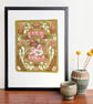 Love Birds in Olive and Burgundy - A3 - Image 1