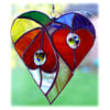 Heart of Hearts Suncatcher Rainbow Stained Glass 