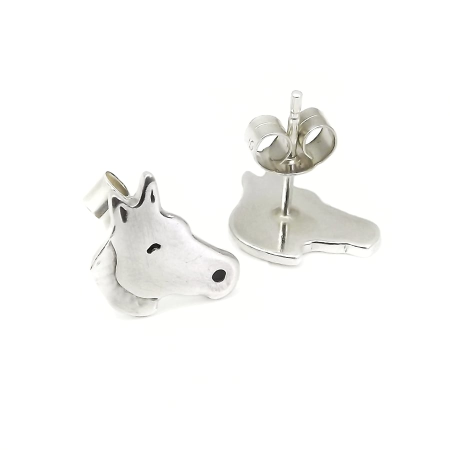 Horse Stud Earrings, Handmade from sterling silver