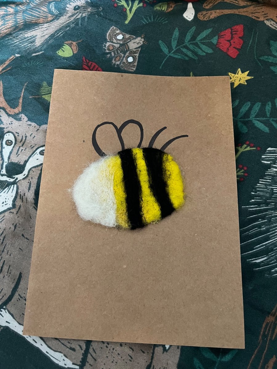 Needle felt bee card