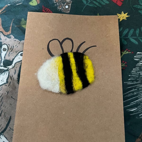 Needle felt bee card