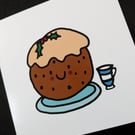 Festive pudding Christmas card