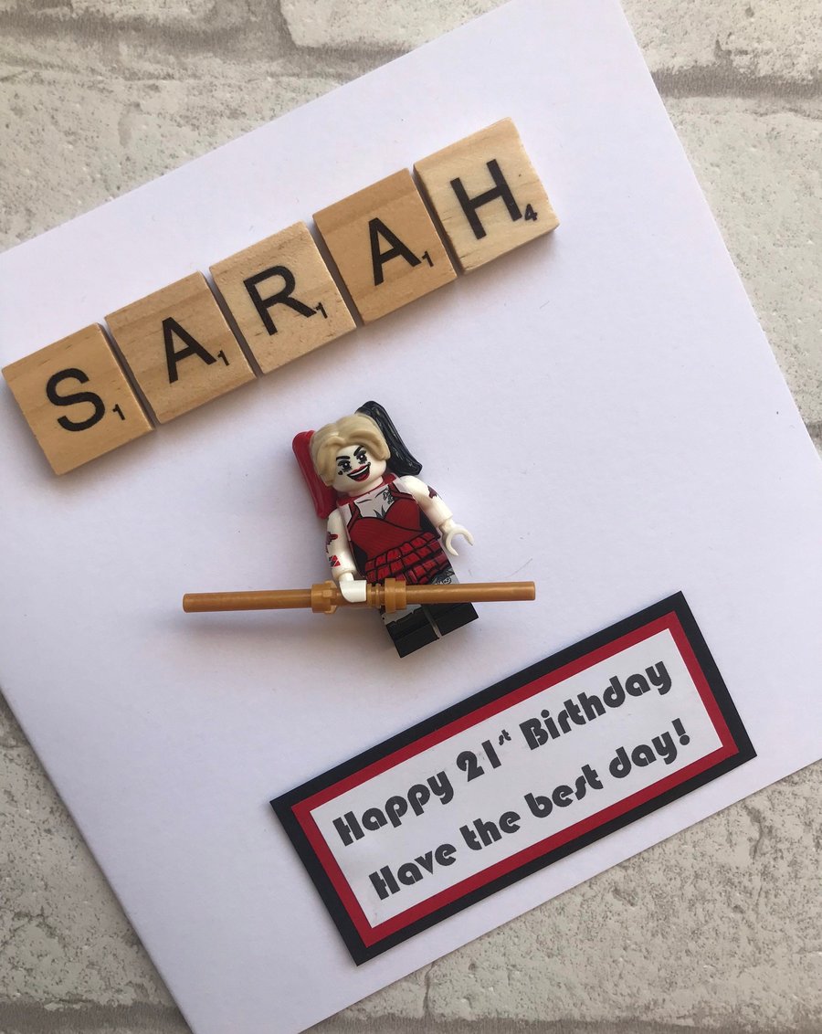 Personalised Harley Quinn Card Anniversary Birthday Card - DC