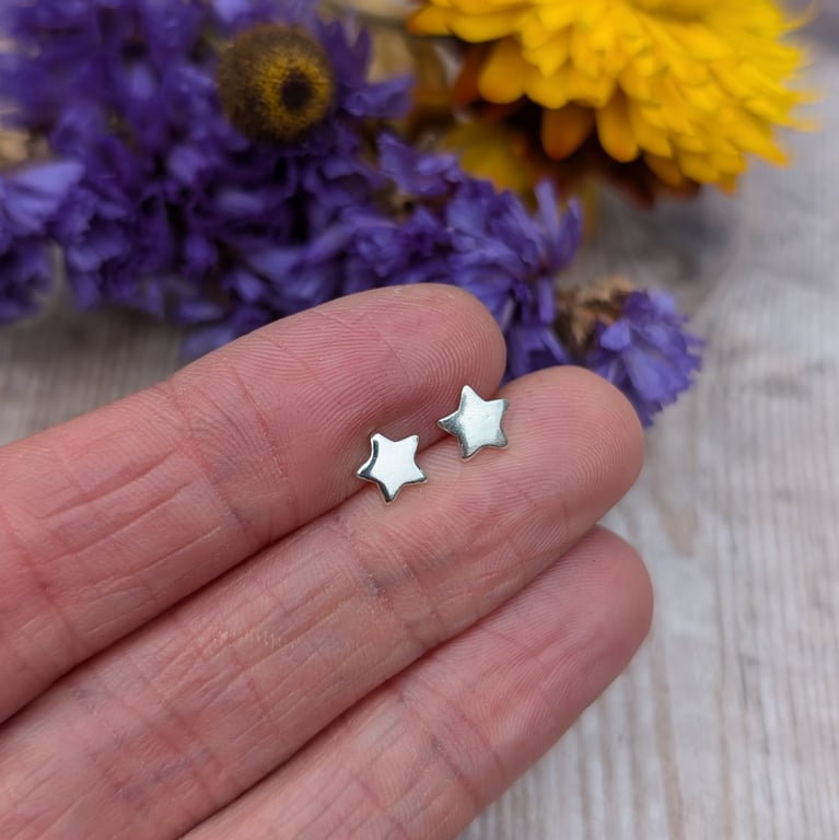 Sterling Silver Small Star Stud Earrings - JBJ3025