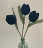  Black crochet tulips, gift for goths, forever flowers - Image 4