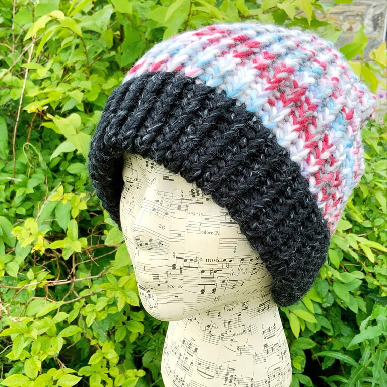 Hand Knitted Hat. Chunky Knit Hat. Slouchy. Beanie. Woolly Hat. Woollen Hat. Hat