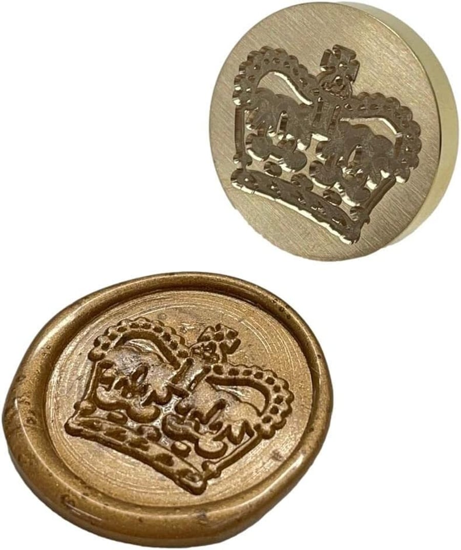 Wax Seal Brass Stamp Crown 25mm Sealing Vintage Wax Stamp Head Only