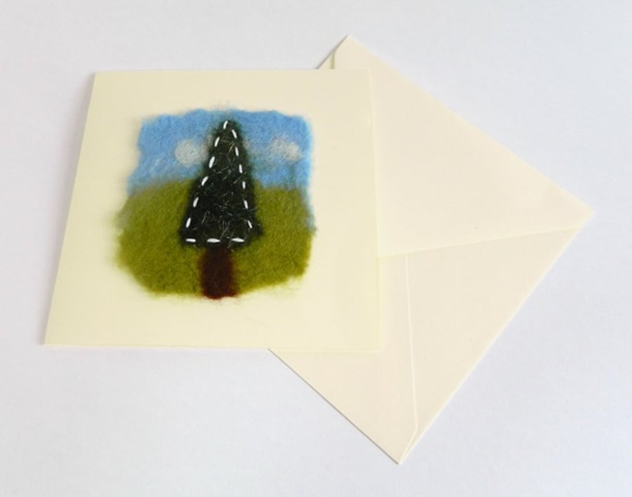 Handmade Felt Christmas Tree Card