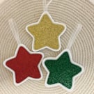 Glitter Star Christmas Decorations