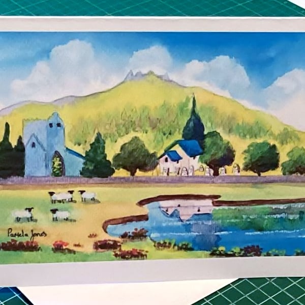 Talley Abbey Card, Llandeilo Card, Wales, Artist Greeting Card, Blank inside, A5
