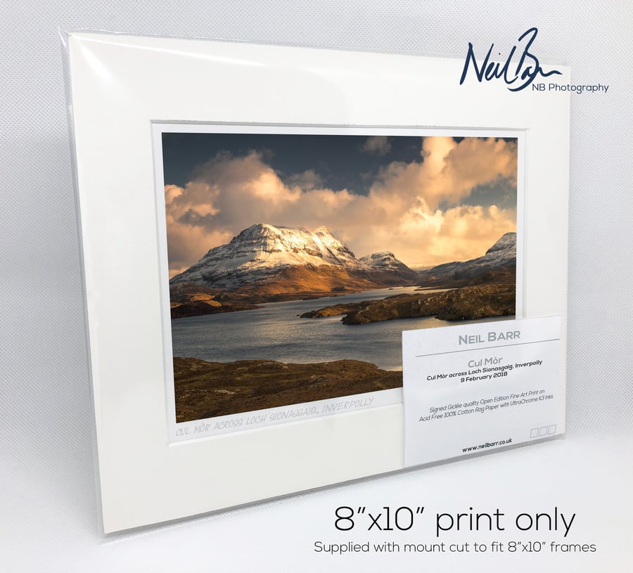 Cul Mur & Loch Sionasgaig, Inverpolly, Scotland - A5 (10" x 8") Unframed Print