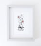 Midnight Forest personalised text illustration, Giclee print - Image 3