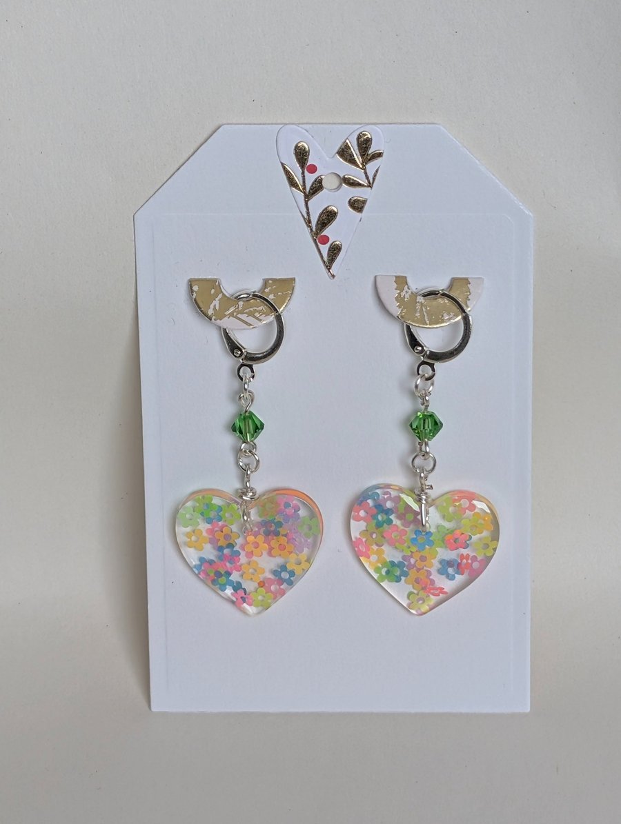 Heart Shaped Resin Earrings