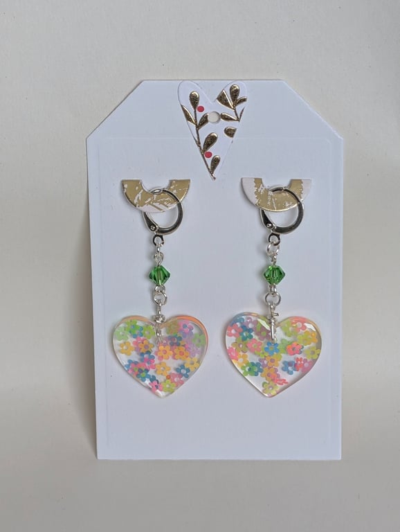 Heart Shaped Resin Earrings