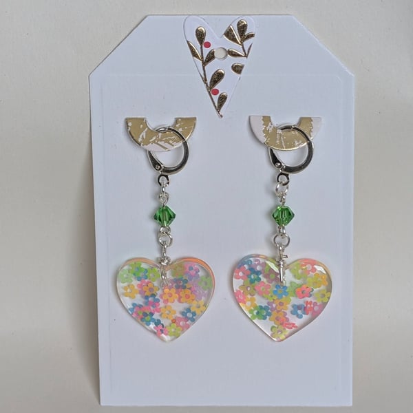 Heart Shaped Resin Earrings