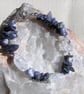 SALE Sodalite & Crackled Clear Quartz Crystal Gemstone Bracelet "Azure Dew" - Image 4