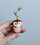 Handmade Owl Mini Faux Flower Vase