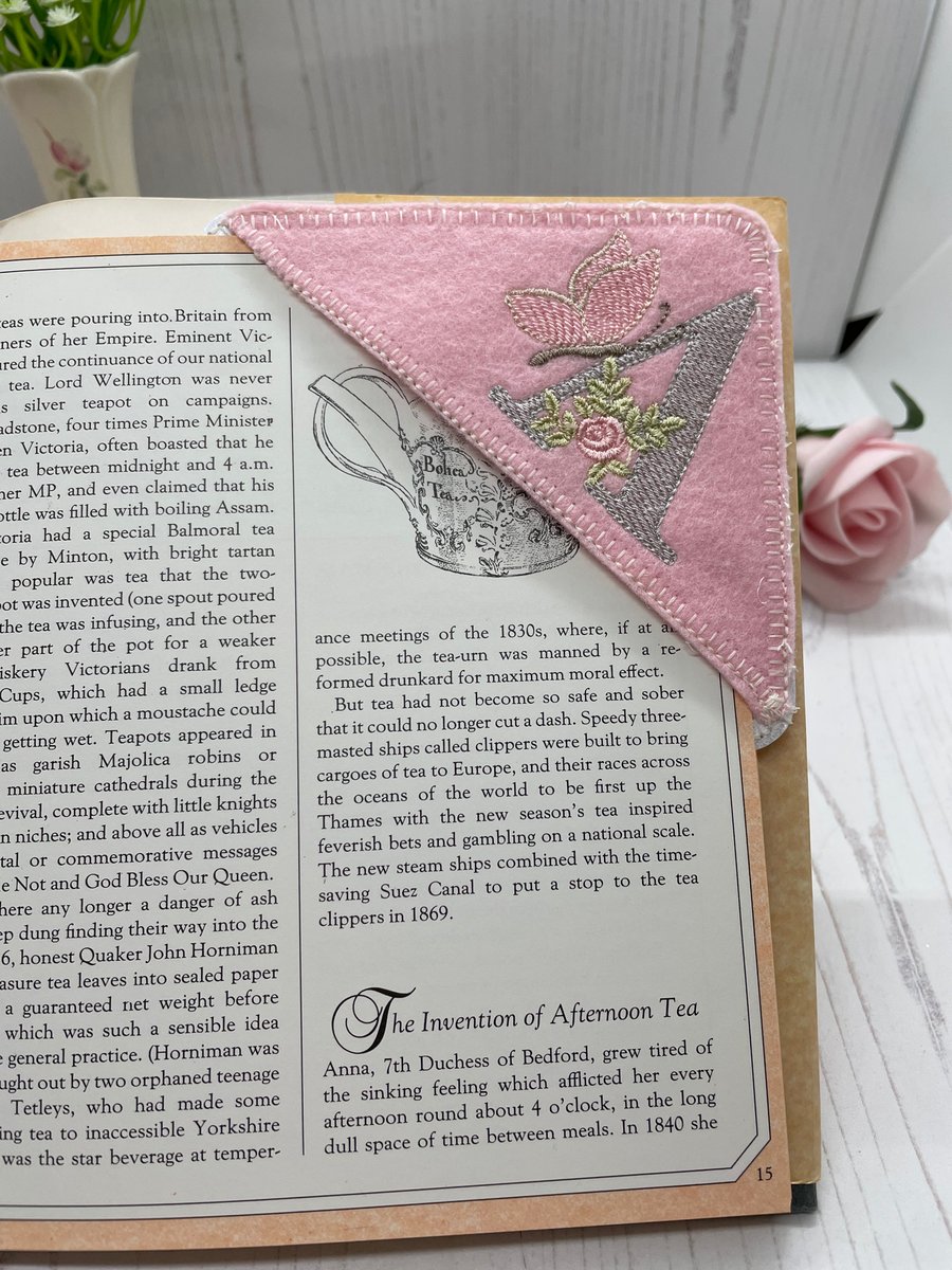 Butterfly Initial Corner Book Mark (Made to Order) B7