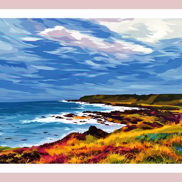 Scottish Sea View East Scotland Greeting Card A5 Size 