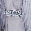 Medium Wave Ring with Topaz Size L-S