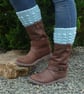 BOOT CUFFS , boot toppers .Alpaca and Wool blend. ' Winter Skies' - Image 1