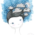 A Head Full Of Stars - A5 Giclee print 