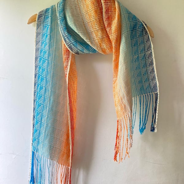 Runswick Bay Cotton and Linen Handwoven Scarf